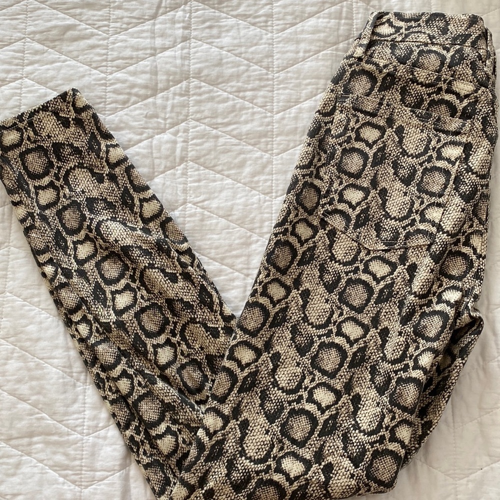 Good American Good Legs Snake Print High Waist Skinny Jeans NWT
